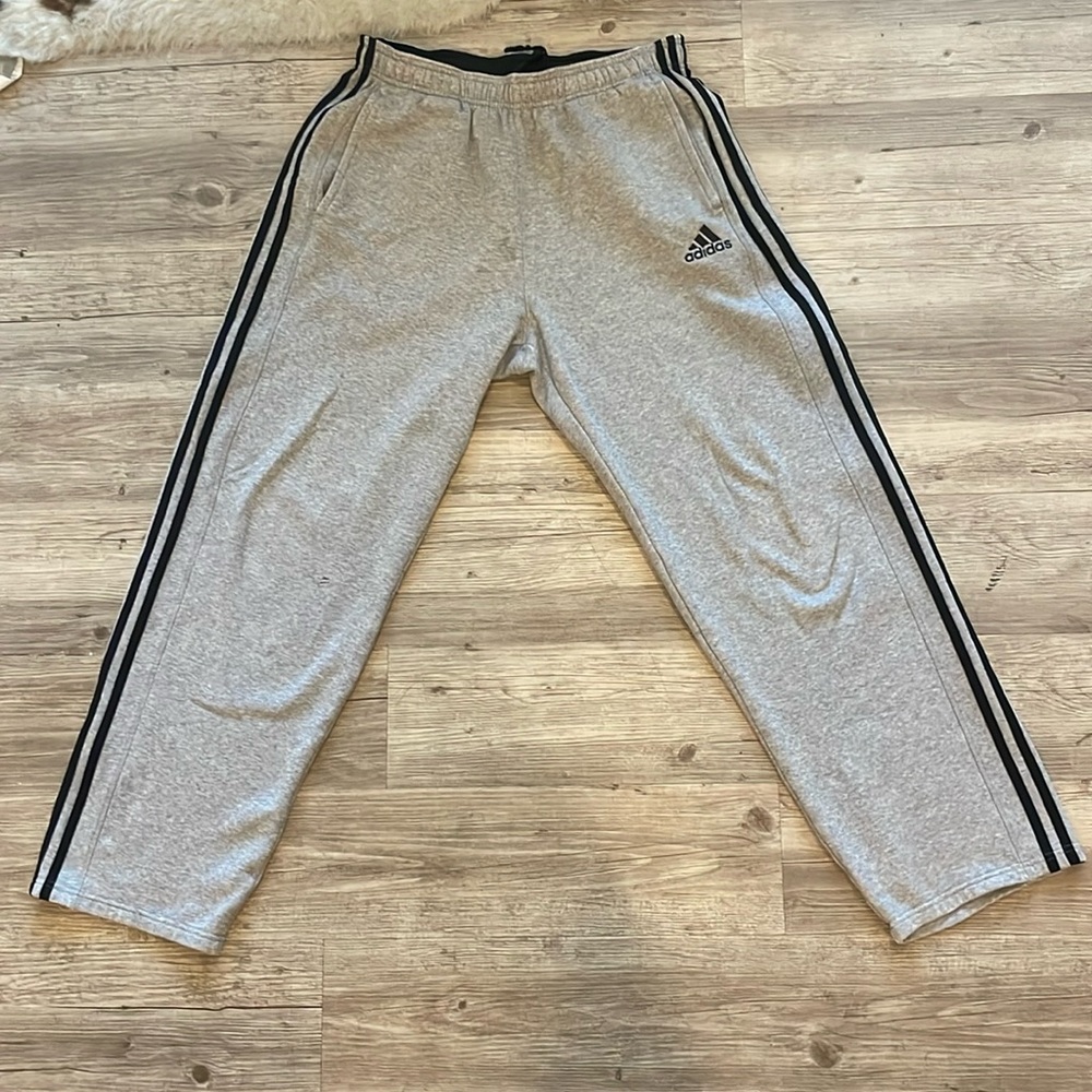 Adidas Gray Stripe Sweatpants